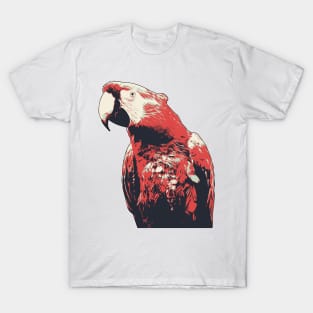 Macaw Parrot Illustration Vintage Colors T-Shirt